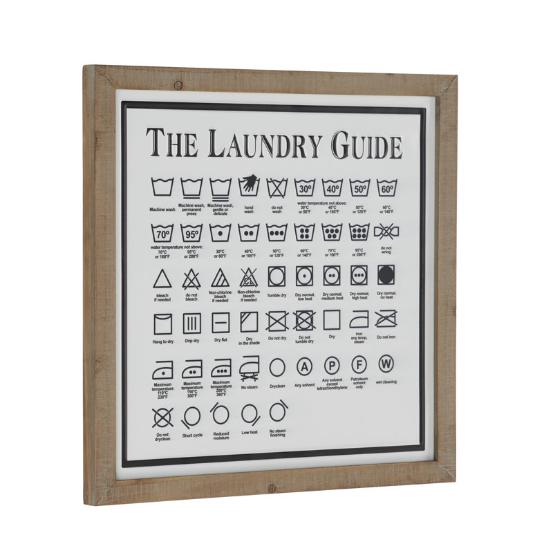 Gracie Oaks Metal and Wood Laundry Guide Wall Décor Wayfair